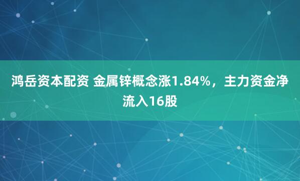 鸿岳资本配资 金属锌概念涨1.84%，主力资金净流入16股